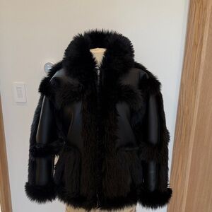 h:ours Black Teddy Jacket
High quality faux mink & leather